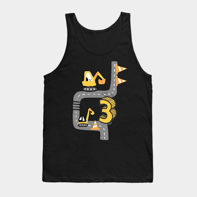 drei Jahre alt Bagger Geburtstags Outfit für coole Jungs Tank Top by alpmedia